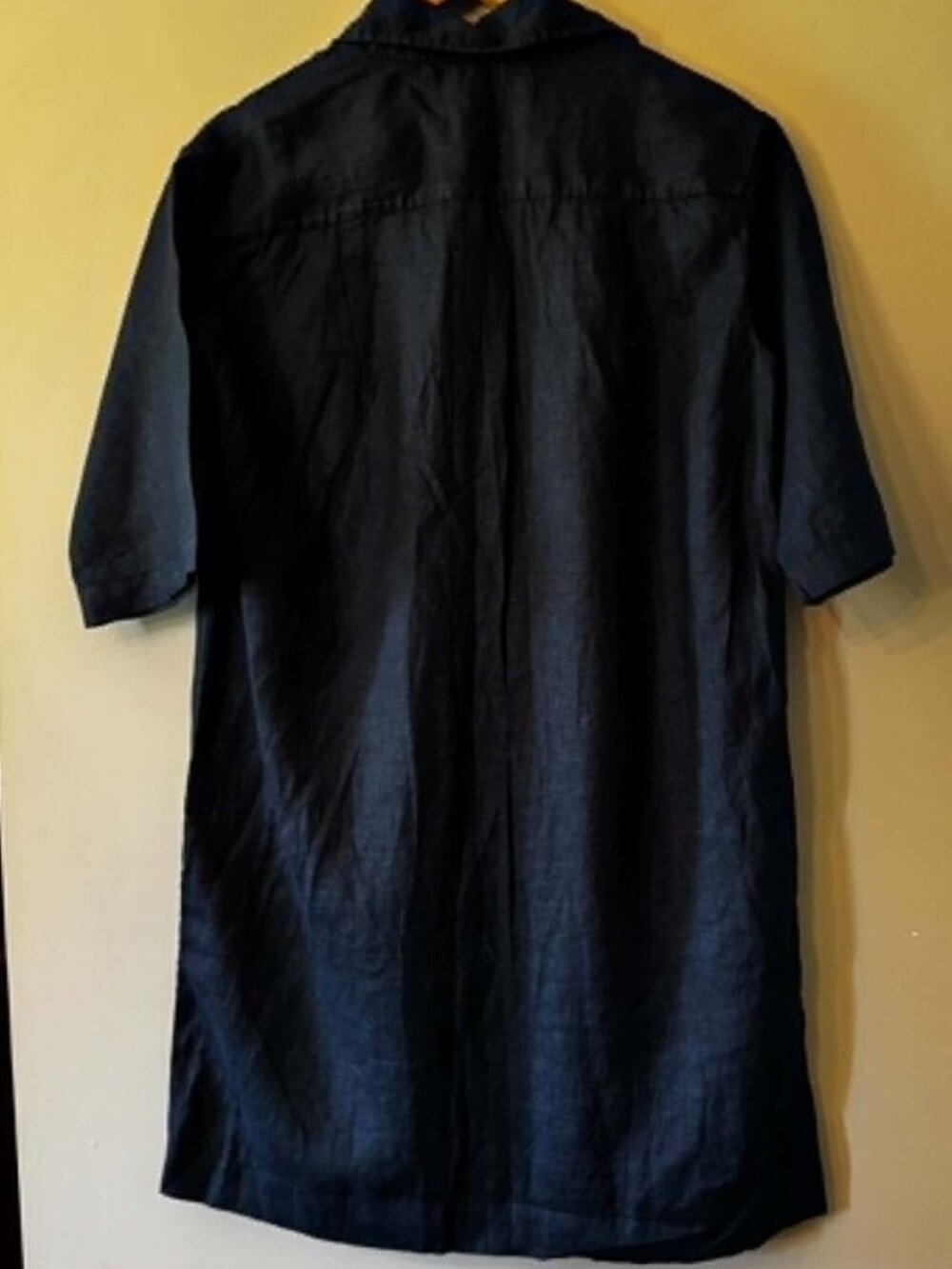 Lou & Grey Linen Button Front Shirt Dress — Black — NWT XS - Picture 2 of 5